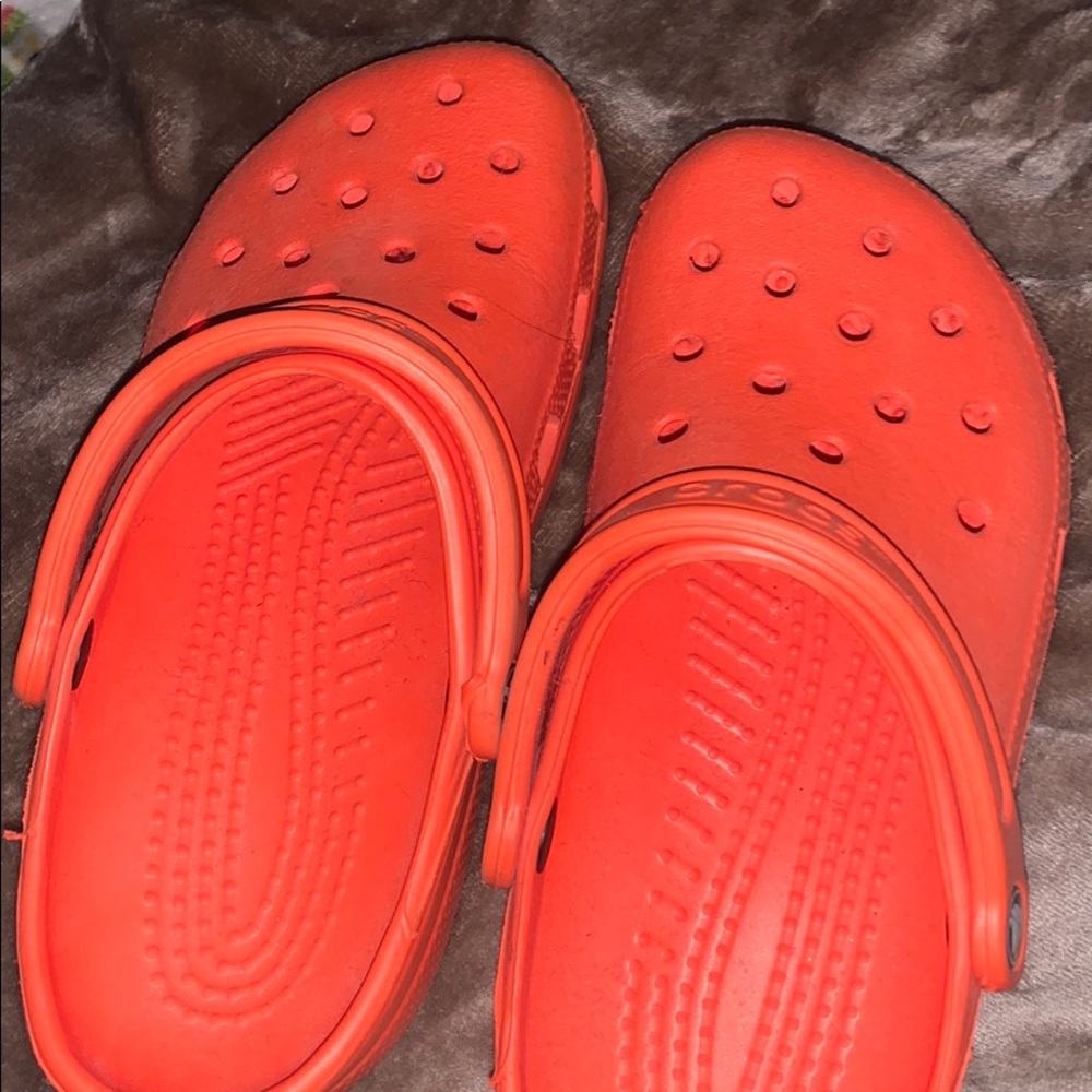 orange crocs, worn a few times
